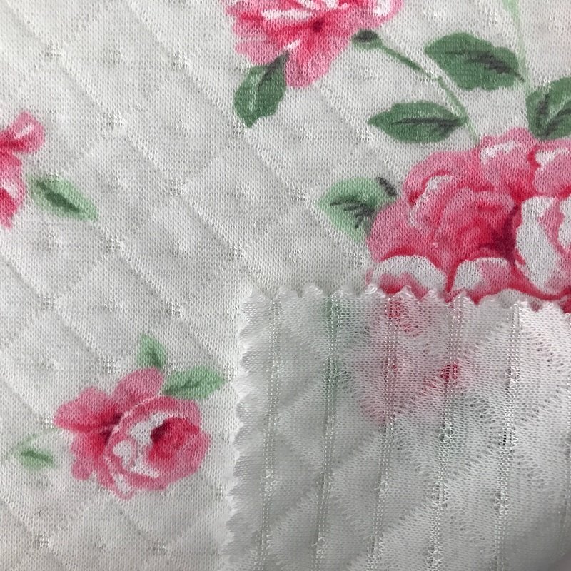 Jacquard Sofa Fabric with Love Pattern and Blend Cotton Design