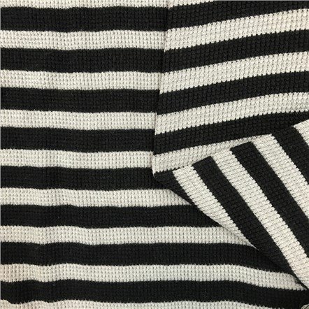 Polyester Cotton Stripe Waffle Fabric