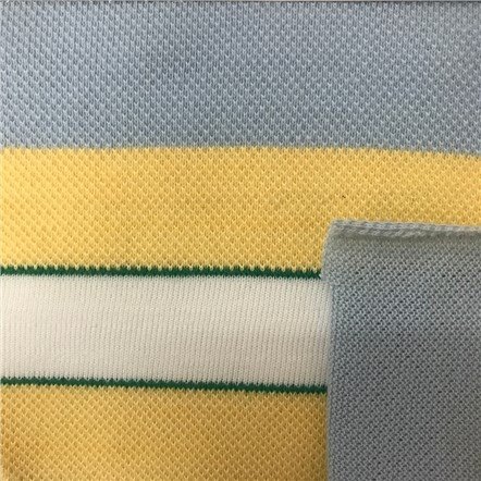 Striped Cotton Pique Polo Shirt Fabric